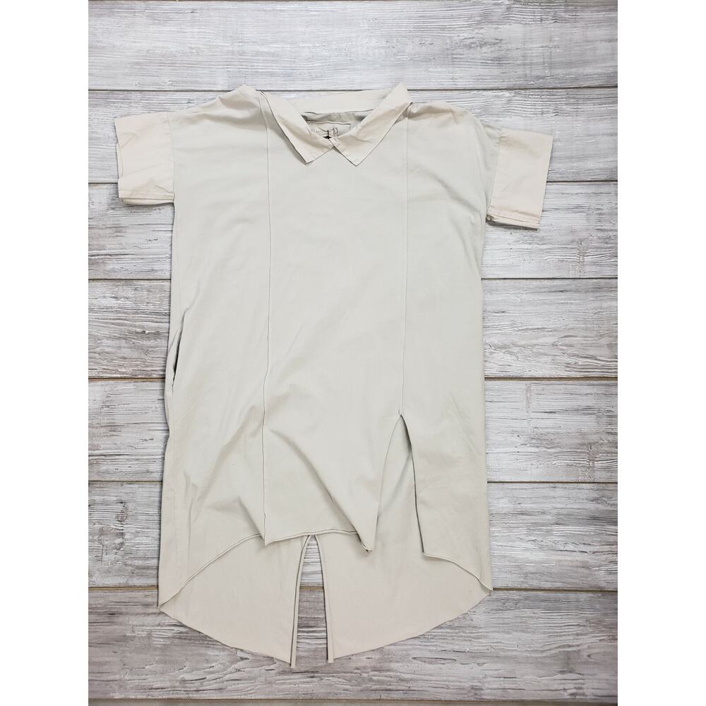 Luukaa Tan Collared Mid Sleeve‎ Dress Sizes 5 with Pockets Peaked Back - Picture 3 of 8